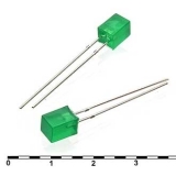 Светодиоды выводные FL 5x5 green 30mcd 2.1v