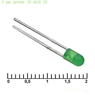 Светодиоды выводные 3 mm green